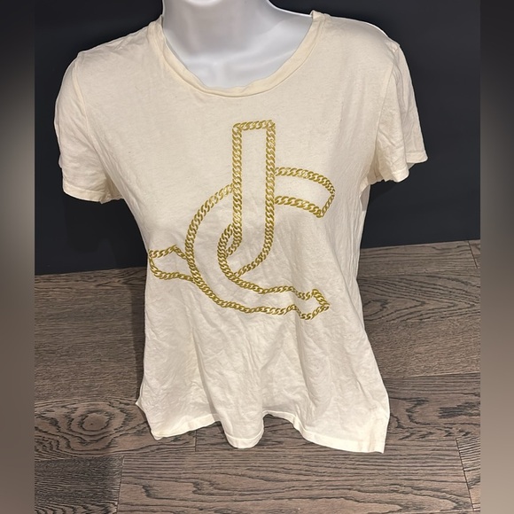 Juicy couture cream comfy logo blouse Sz L - Picture 12 of 13